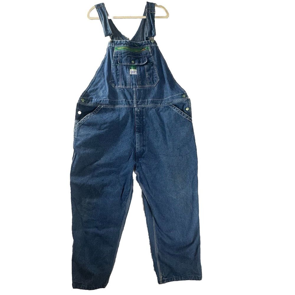 Liberty Men's Overalls Bibs Blue Jean Carpenter Farm Denim 46 x 28 Vintage‎